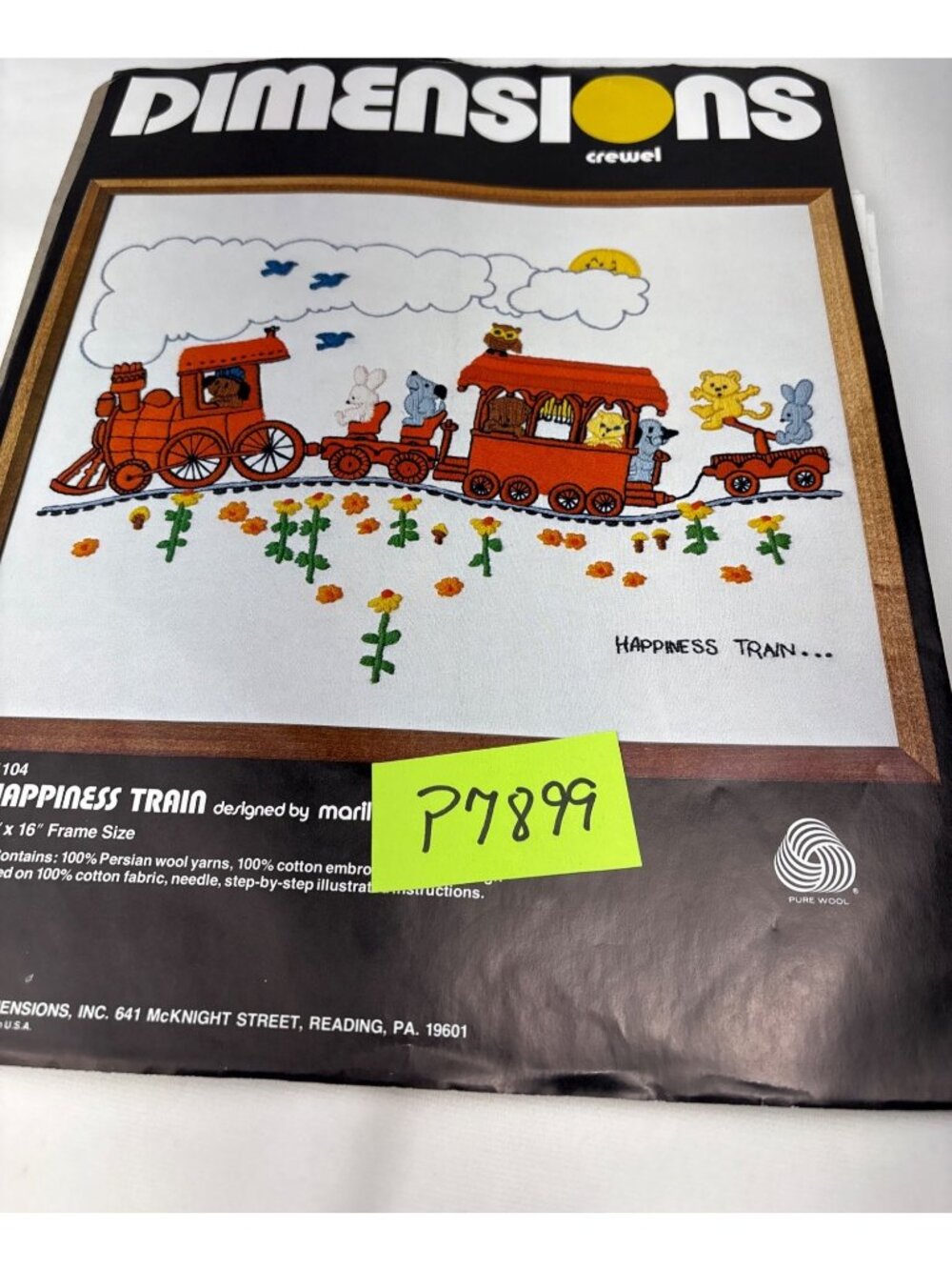 Dimensions Happiness Train Crewel Kit Finished Size 16"x20" Embroidery Craft - Picture 9 of 12